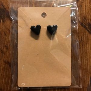 Black heart studs